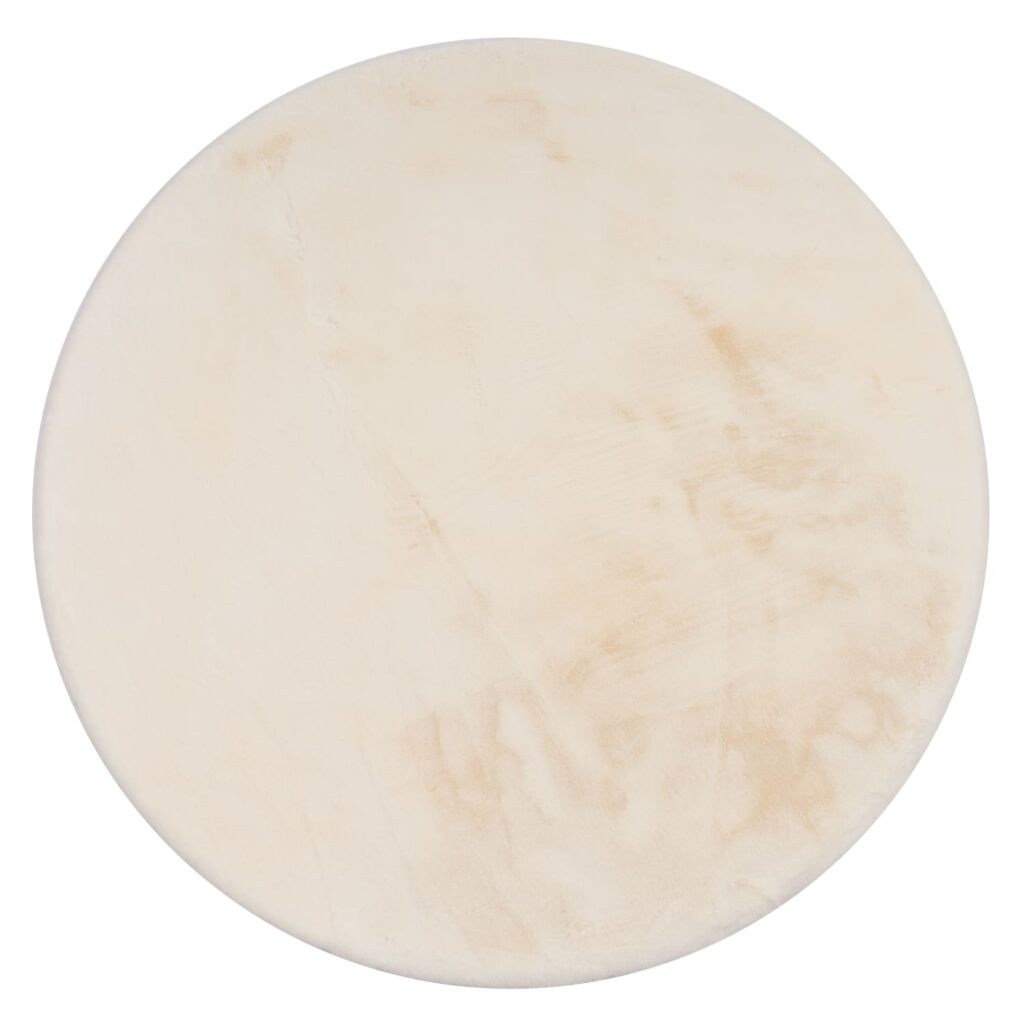 Dywanik futrzany Fluffy_deluxe krem 120 cm okrągły