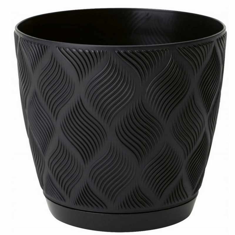 Doniczka Form Flow Petit Eco Rec z podst. 13 czarna