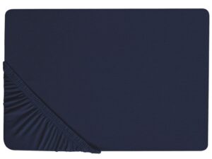 Prześcieradło z gumką HOFUF 140 x 200 cm Bawełna Granatowy