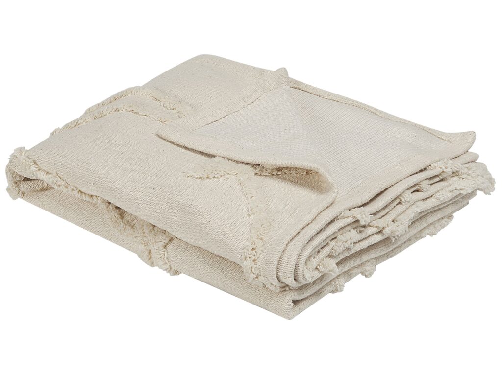 Koc ACACIA Bawełna 130 x 160 cm Beżowy