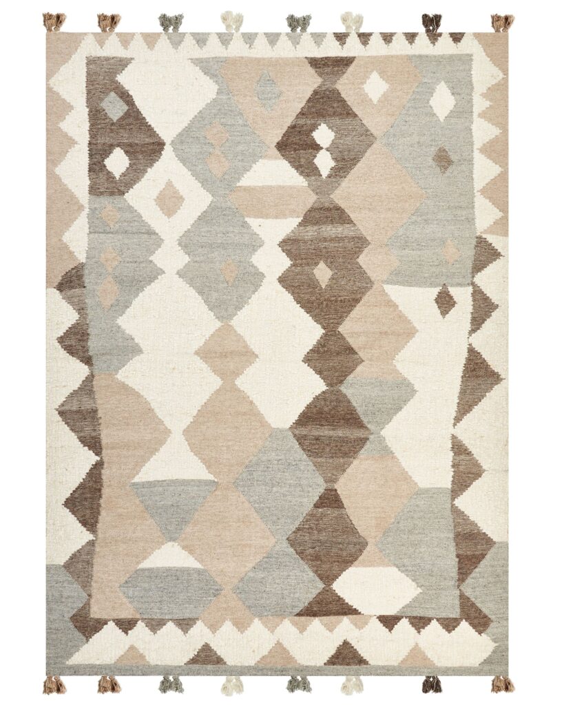 Dywan ARALEZ Beżowy 200 x 300 cm Wełna Kilim